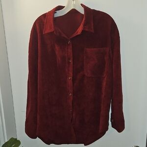 Women's Corduroy Jacket - Rich Burgundy